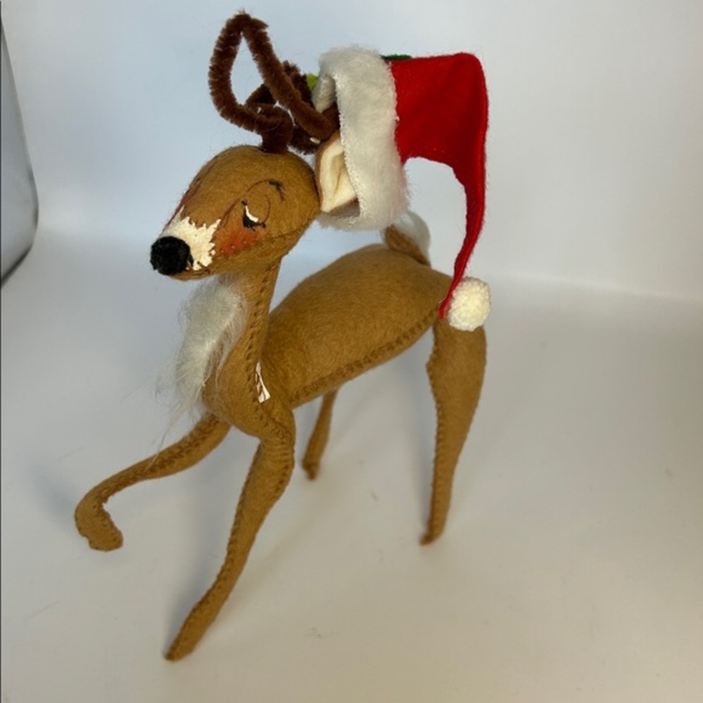 Annalee Reindeer with Red Santa Hat